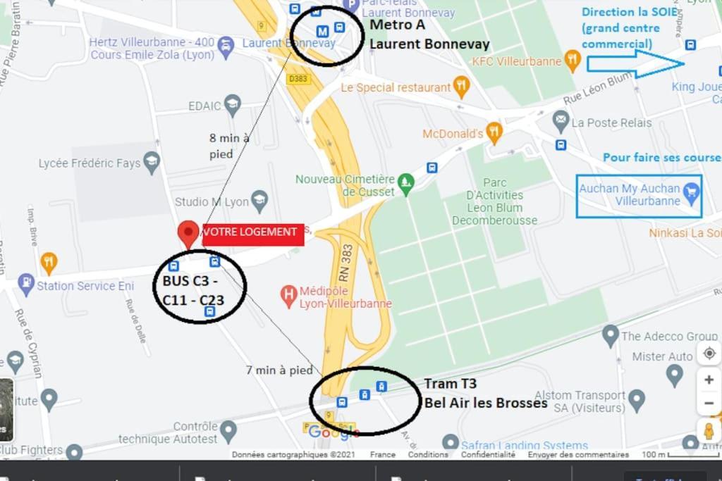 Appartement Renove Pour 6 Avec Parking Villeurbanne Zewnętrze zdjęcie